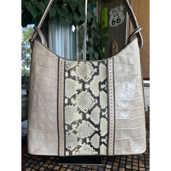 Brahmin Meryl Gallery Nova Tote Python & Croc Embossed Leather EUC! - Picture 10 of 11